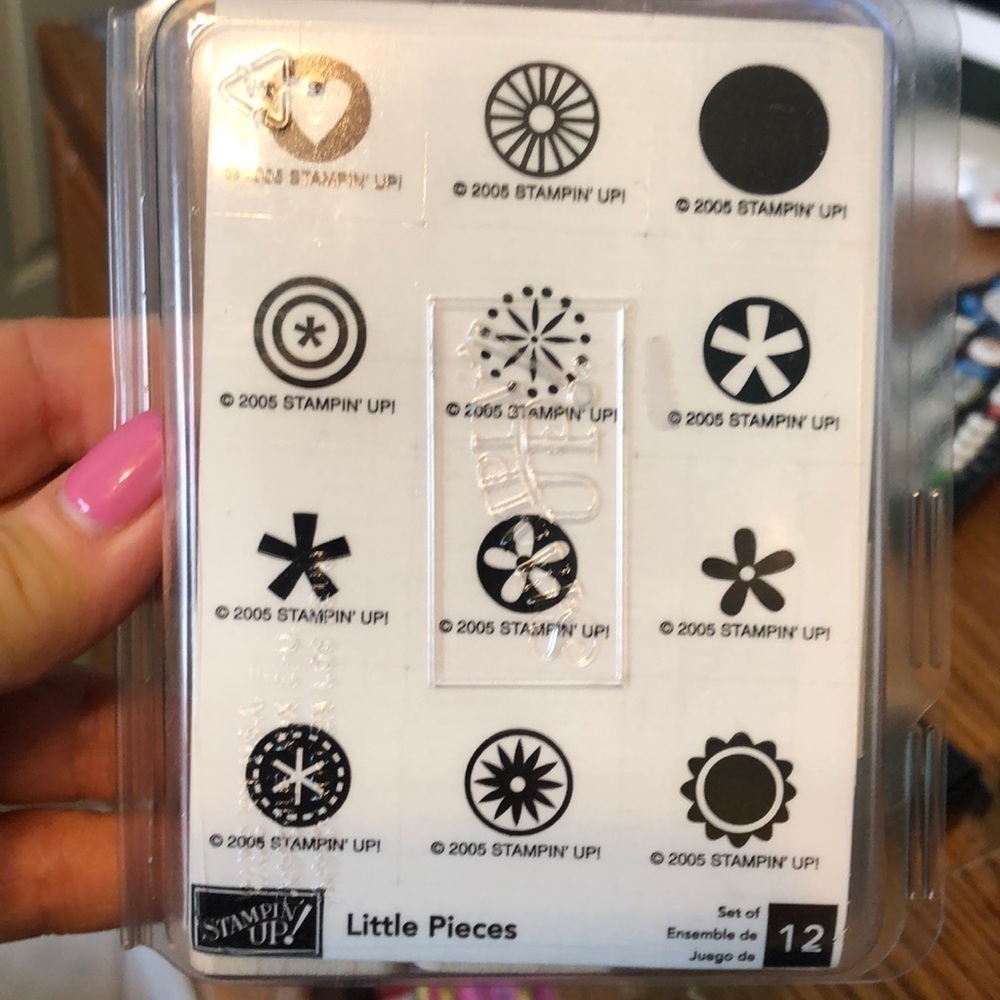 Stampin’ Up Little Pieces Stamp Set Wood Mounted New